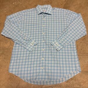 Peter Millar Light Blue Plaid Men's Shirt